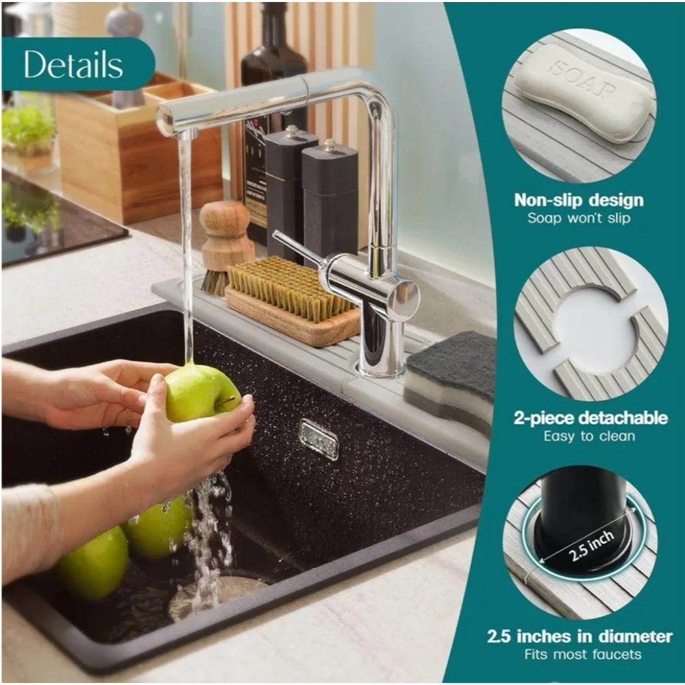 Fast Drying StoneFaucet Mat for Kitchen Sink - Picture 4 of 6